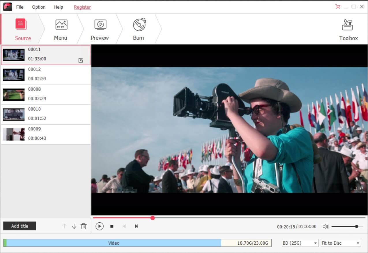 MP4 Videos Imported in BlurayVid DVD Creator