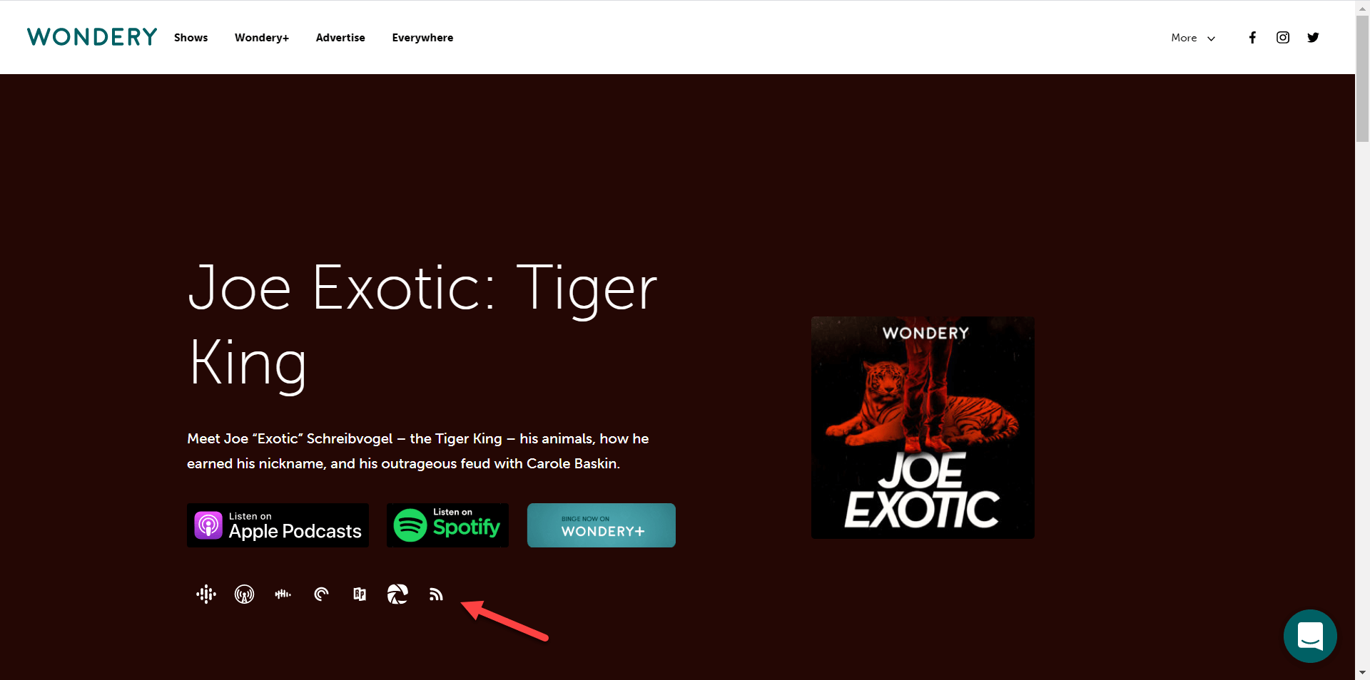 Poslouchejte Tiger King Podcast od Wondery na VLC
